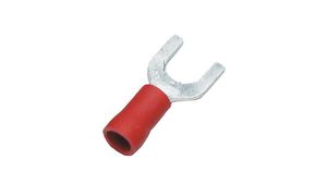 Insulated Fork Terminal, Red, 4.3mm, 0.25 ... 1.65mm², Vinyl Pack of 100 pieces